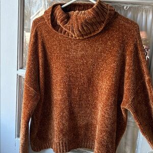 plush velvet turtleneck sweater